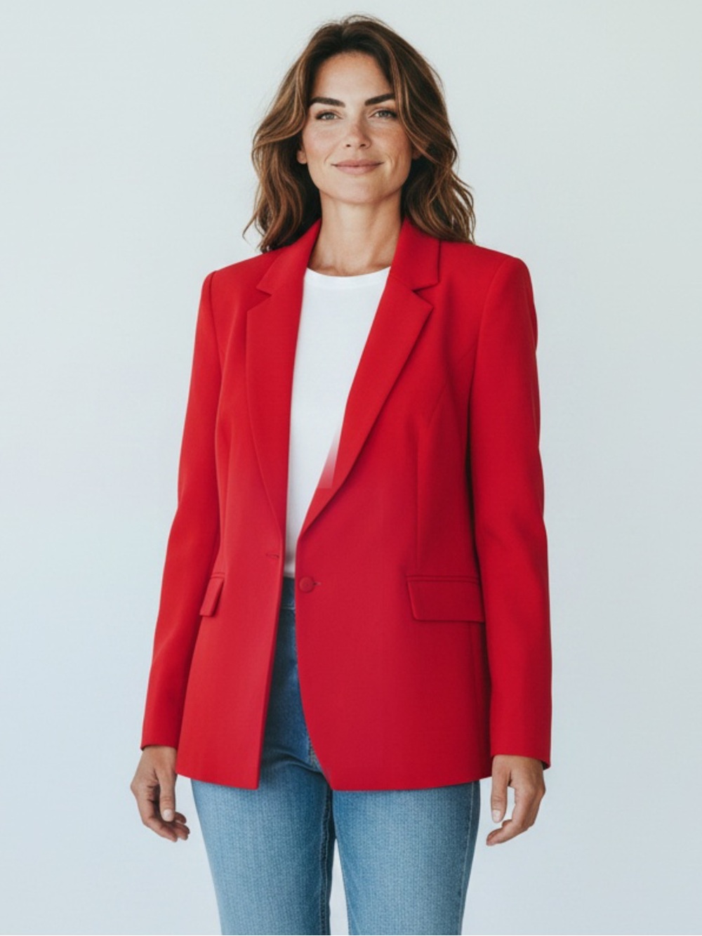 : Maggy London Red Blazer Jacket Size 6 Classic Tailored Career Workwear